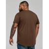 image:imageRuncati Mens Big and Tall Shirts Short Sleeve Crew Neck Casual TShirt Hipster Hip Hop Longline Tee ShirtsBrown