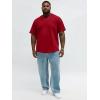 image:imageRuncati Mens Big and Tall Shirts Short Sleeve Crew Neck Casual TShirt Hipster Hip Hop Longline Tee ShirtsBurgundy