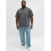 image:imageRuncati Mens Big and Tall Shirts Short Sleeve Crew Neck Casual TShirt Hipster Hip Hop Longline Tee ShirtsDark Grey