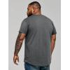 image:imageRuncati Mens Big and Tall Shirts Short Sleeve Crew Neck Casual TShirt Hipster Hip Hop Longline Tee ShirtsDark Grey