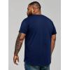 image:imageRuncati Mens Big and Tall Shirts Short Sleeve Crew Neck Casual TShirt Hipster Hip Hop Longline Tee ShirtsNavy