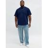 image:imageRuncati Mens Big and Tall Shirts Short Sleeve Crew Neck Casual TShirt Hipster Hip Hop Longline Tee ShirtsNavy