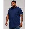 image:imageRuncati Mens Big and Tall Shirts Short Sleeve Crew Neck Casual TShirt Hipster Hip Hop Longline Tee ShirtsNavy