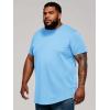 image:imageRuncati Mens Big and Tall Shirts Short Sleeve Crew Neck Casual TShirt Hipster Hip Hop Longline Tee ShirtsSky Blue