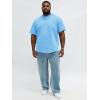 image:imageRuncati Mens Big and Tall Shirts Short Sleeve Crew Neck Casual TShirt Hipster Hip Hop Longline Tee ShirtsSky Blue