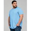 image:imageRuncati Mens Big and Tall Shirts Short Sleeve Crew Neck Casual TShirt Hipster Hip Hop Longline Tee ShirtsSky Blue