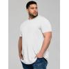 image:imageRuncati Mens Big and Tall Shirts Short Sleeve Crew Neck Casual TShirt Hipster Hip Hop Longline Tee ShirtsWhite