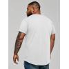 image:imageRuncati Mens Big and Tall Shirts Short Sleeve Crew Neck Casual TShirt Hipster Hip Hop Longline Tee ShirtsWhite