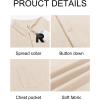 image:imageRuncati Mens Button Down Shirts Casual Short Sleeve Linen Shirt Summer Beach Textured Tops with PocketBeige