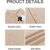 image:imageRuncati Mens Button Down Shirts Casual Short Sleeve Linen Shirt Summer Beach Textured Tops with PocketLight Khaki