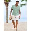 image:imageRuncati Mens Button Down Shirts Casual Short Sleeve Linen Shirt Summer Beach Textured Tops with PocketMint