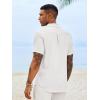 image:imageRuncati Mens Button Down Shirts Casual Short Sleeve Linen Shirt Summer Beach Textured Tops with PocketWhite