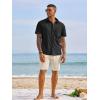 image:imageRuncati Mens Button Down Shirts Short Sleeve Casual Dress Shirt Summer Untucked Shirts with PocketBlack
