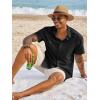 image:imageRuncati Mens Button Down Shirts Short Sleeve Casual Dress Shirt Summer Untucked Shirts with PocketBlack