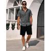 image:imageRuncati Mens Button Down Shirts Short Sleeve Casual Dress Shirt Summer Untucked Shirts with PocketDark Grey