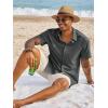 image:imageRuncati Mens Button Down Shirts Short Sleeve Casual Dress Shirt Summer Untucked Shirts with PocketDark Grey