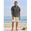 image:imageRuncati Mens Button Down Shirts Short Sleeve Casual Dress Shirt Summer Untucked Shirts with PocketDark Grey