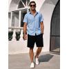 image:imageRuncati Mens Button Down Shirts Short Sleeve Casual Dress Shirt Summer Untucked Shirts with PocketLight Blue
