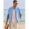 image:imageRuncati Mens Button Down Shirts Short Sleeve Casual Dress Shirt Summer Untucked Shirts with PocketLight Blue