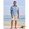 image:imageRuncati Mens Button Down Shirts Short Sleeve Casual Dress Shirt Summer Untucked Shirts with PocketLight Blue