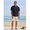 image:imageRuncati Mens Button Down Shirts Short Sleeve Casual Dress Shirt Summer Untucked Shirts with PocketNavy