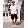 image:imageRuncati Mens Button Down Shirts Short Sleeve Casual Dress Shirt Summer Untucked Shirts with PocketWhite