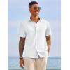 image:imageRuncati Mens Button Down Shirts Short Sleeve Casual Dress Shirt Summer Untucked Shirts with PocketWhite