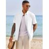 image:imageRuncati Mens Button Down Shirts Short Sleeve Casual Dress Shirt Summer Untucked Shirts with PocketWhite