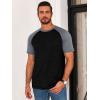 image:imageRuncati Mens Casual Slim Fit T Shirts Raglan Short Sleeve Crewneck Baseball Tees Color Block Workout Fashion ShirtGrey