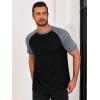 image:imageRuncati Mens Casual Slim Fit T Shirts Raglan Short Sleeve Crewneck Baseball Tees Color Block Workout Fashion ShirtGrey
