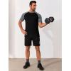 image:imageRuncati Mens Casual Slim Fit T Shirts Raglan Short Sleeve Crewneck Baseball Tees Color Block Workout Fashion ShirtGrey
