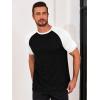image:imageRuncati Mens Casual Slim Fit T Shirts Raglan Short Sleeve Crewneck Baseball Tees Color Block Workout Fashion ShirtWhite