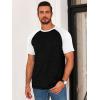 image:imageRuncati Mens Casual Slim Fit T Shirts Raglan Short Sleeve Crewneck Baseball Tees Color Block Workout Fashion ShirtWhite