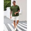 image:imageRuncati Mens Casual TShirts Short Sleeve Crewneck Summer Stretchy Shirt Textured Jacquard TopsArmy Green
