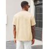 image:imageRuncati Mens Casual TShirts Short Sleeve Crewneck Summer Stretchy Shirt Textured Jacquard TopsBeige