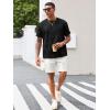 image:imageRuncati Mens Casual TShirts Short Sleeve Crewneck Summer Stretchy Shirt Textured Jacquard TopsBlack