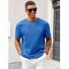 image:imageRuncati Mens Casual TShirts Short Sleeve Crewneck Summer Stretchy Shirt Textured Jacquard TopsBlue