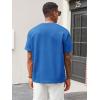image:imageRuncati Mens Casual TShirts Short Sleeve Crewneck Summer Stretchy Shirt Textured Jacquard TopsBlue