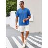 image:imageRuncati Mens Casual TShirts Short Sleeve Crewneck Summer Stretchy Shirt Textured Jacquard TopsBlue