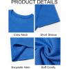 image:imageRuncati Mens Casual TShirts Short Sleeve Crewneck Summer Stretchy Shirt Textured Jacquard TopsBlue