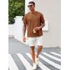 image:imageRuncati Mens Casual TShirts Short Sleeve Crewneck Summer Stretchy Shirt Textured Jacquard TopsBrown