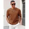 image:imageRuncati Mens Casual TShirts Short Sleeve Crewneck Summer Stretchy Shirt Textured Jacquard TopsBrown