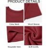 image:imageRuncati Mens Casual TShirts Short Sleeve Crewneck Summer Stretchy Shirt Textured Jacquard TopsBurgundy