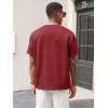 image:imageRuncati Mens Casual TShirts Short Sleeve Crewneck Summer Stretchy Shirt Textured Jacquard TopsBurgundy