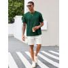 image:imageRuncati Mens Casual TShirts Short Sleeve Crewneck Summer Stretchy Shirt Textured Jacquard TopsDark Green