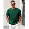 image:imageRuncati Mens Casual TShirts Short Sleeve Crewneck Summer Stretchy Shirt Textured Jacquard TopsDark Green