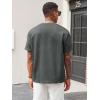 image:imageRuncati Mens Casual TShirts Short Sleeve Crewneck Summer Stretchy Shirt Textured Jacquard TopsDark Grey