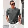 image:imageRuncati Mens Casual TShirts Short Sleeve Crewneck Summer Stretchy Shirt Textured Jacquard TopsDark Grey