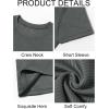 image:imageRuncati Mens Casual TShirts Short Sleeve Crewneck Summer Stretchy Shirt Textured Jacquard TopsDark Grey