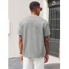 image:imageRuncati Mens Casual TShirts Short Sleeve Crewneck Summer Stretchy Shirt Textured Jacquard TopsGrey